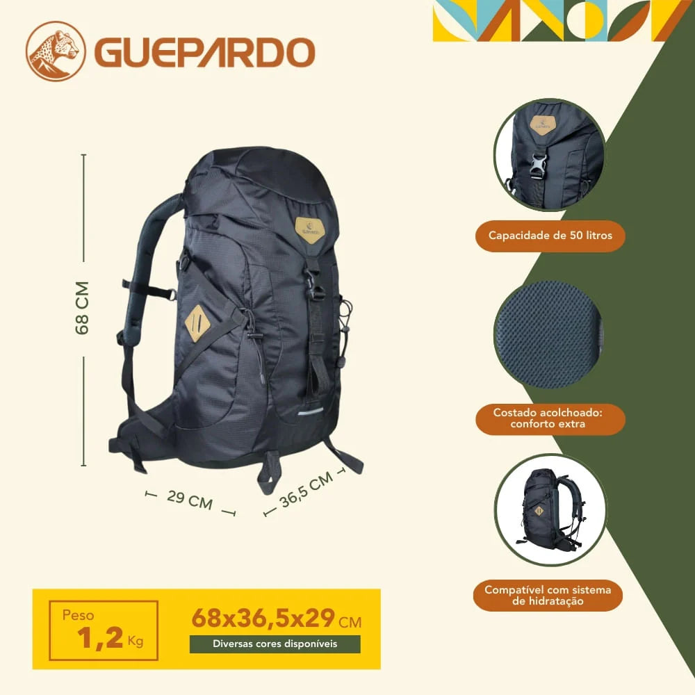 Mochila Guará 50L Guepardo