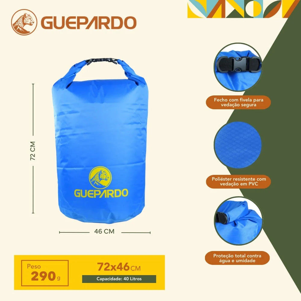Saco Estanque Keep Dry 40L Impermeável | Guepardo