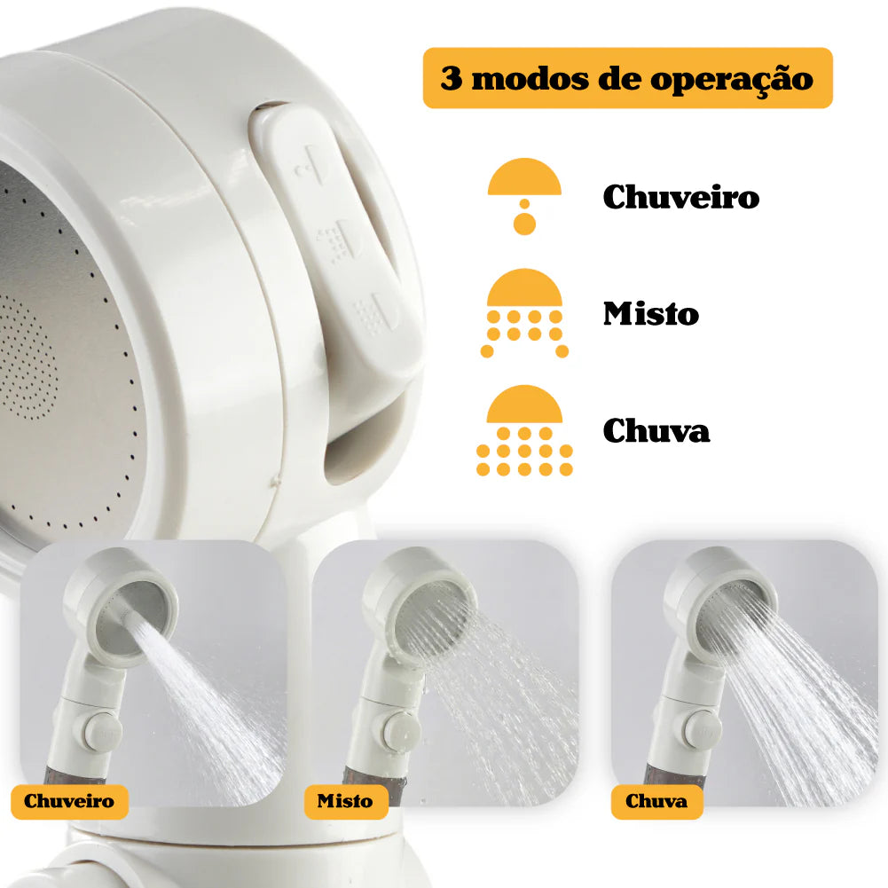 Ducha Recarregável Tucano NTK USB-C 2,2m | Portátil com Controle de Vazão